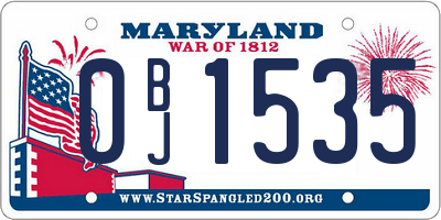 MD license plate 0BJ1535