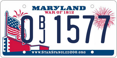 MD license plate 0BJ1577