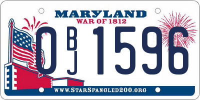 MD license plate 0BJ1596