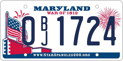 MD license plate 0BJ1724