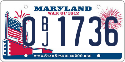 MD license plate 0BJ1736