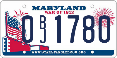 MD license plate 0BJ1780