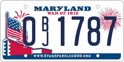 MD license plate 0BJ1787
