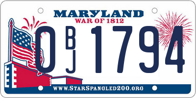 MD license plate 0BJ1794