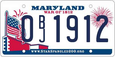 MD license plate 0BJ1912