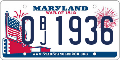 MD license plate 0BJ1936