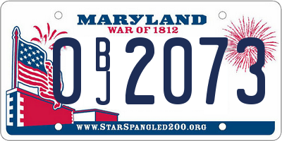 MD license plate 0BJ2073