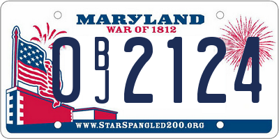 MD license plate 0BJ2124
