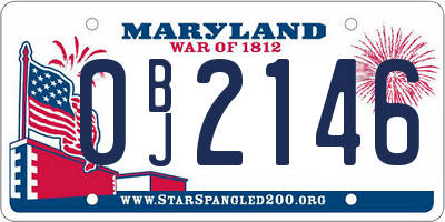 MD license plate 0BJ2146