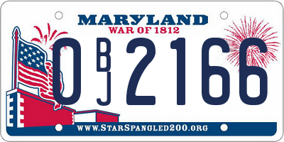 MD license plate 0BJ2166