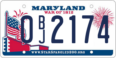 MD license plate 0BJ2174