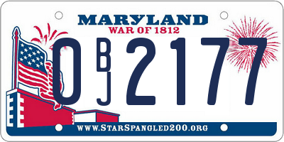 MD license plate 0BJ2177