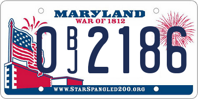 MD license plate 0BJ2186
