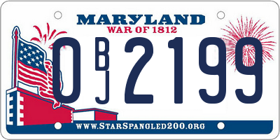 MD license plate 0BJ2199