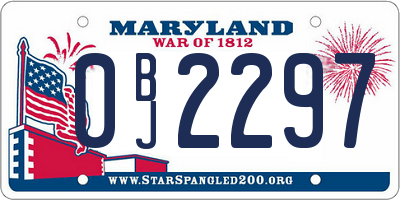 MD license plate 0BJ2297