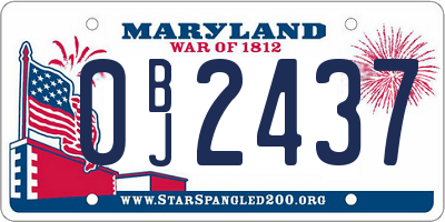 MD license plate 0BJ2437