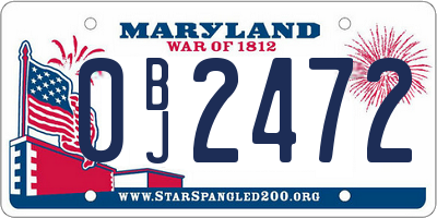 MD license plate 0BJ2472