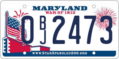 MD license plate 0BJ2473