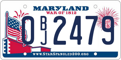 MD license plate 0BJ2479