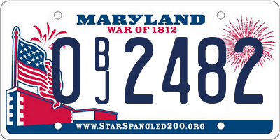 MD license plate 0BJ2482