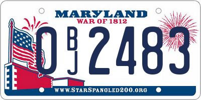 MD license plate 0BJ2483