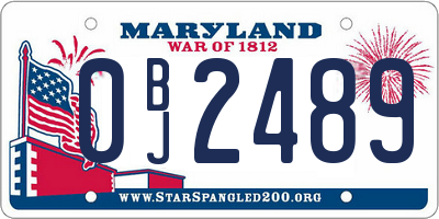 MD license plate 0BJ2489