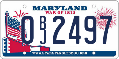 MD license plate 0BJ2497