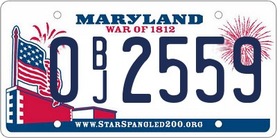 MD license plate 0BJ2559