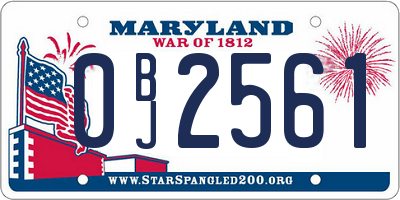 MD license plate 0BJ2561