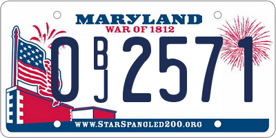 MD license plate 0BJ2571