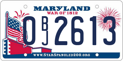 MD license plate 0BJ2613