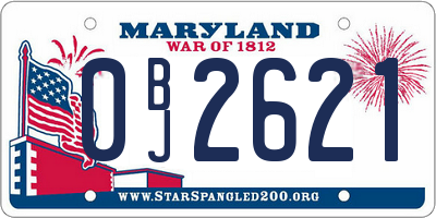MD license plate 0BJ2621