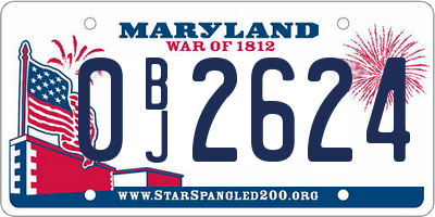 MD license plate 0BJ2624