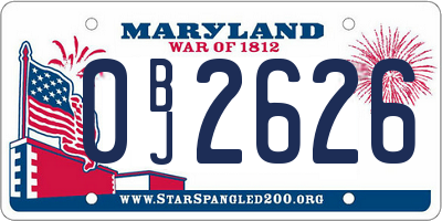 MD license plate 0BJ2626