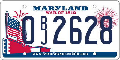 MD license plate 0BJ2628