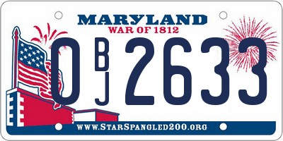 MD license plate 0BJ2633