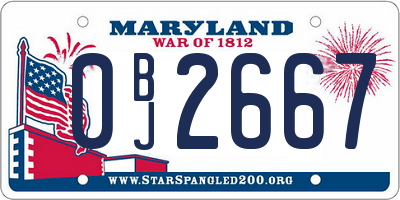 MD license plate 0BJ2667