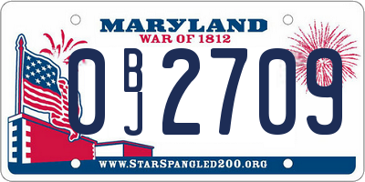 MD license plate 0BJ2709