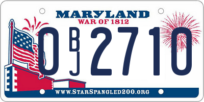 MD license plate 0BJ2710