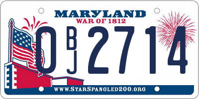 MD license plate 0BJ2714