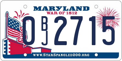 MD license plate 0BJ2715