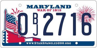 MD license plate 0BJ2716
