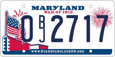 MD license plate 0BJ2717