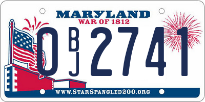 MD license plate 0BJ2741
