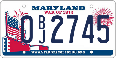 MD license plate 0BJ2745