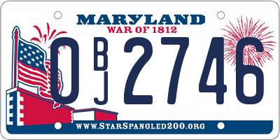MD license plate 0BJ2746