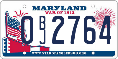 MD license plate 0BJ2764
