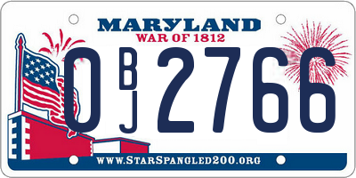 MD license plate 0BJ2766