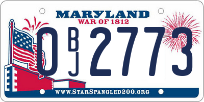 MD license plate 0BJ2773