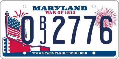 MD license plate 0BJ2776
